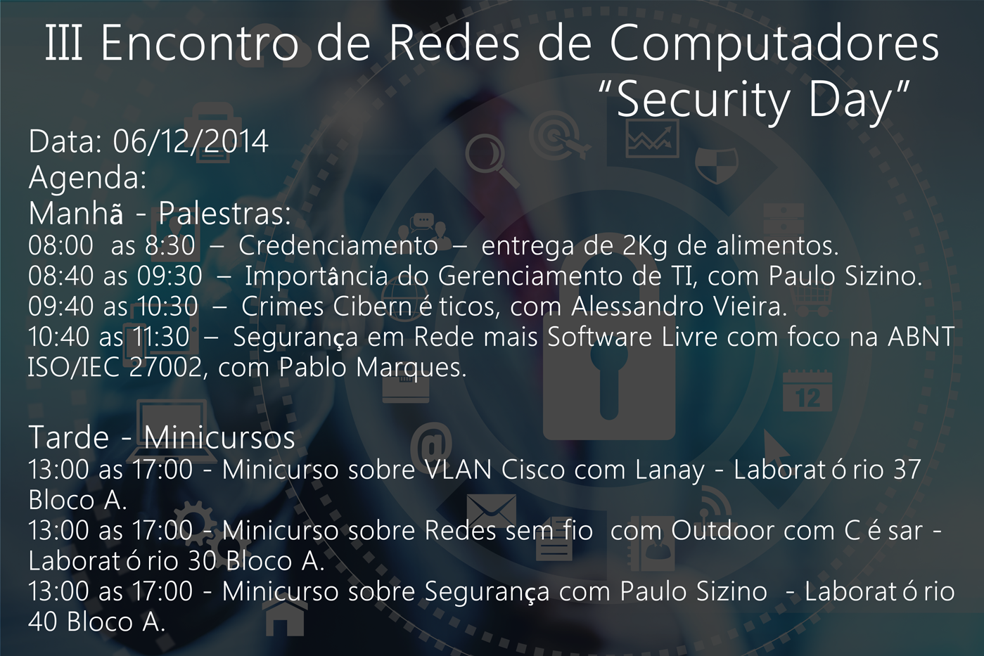 Agenda do evento